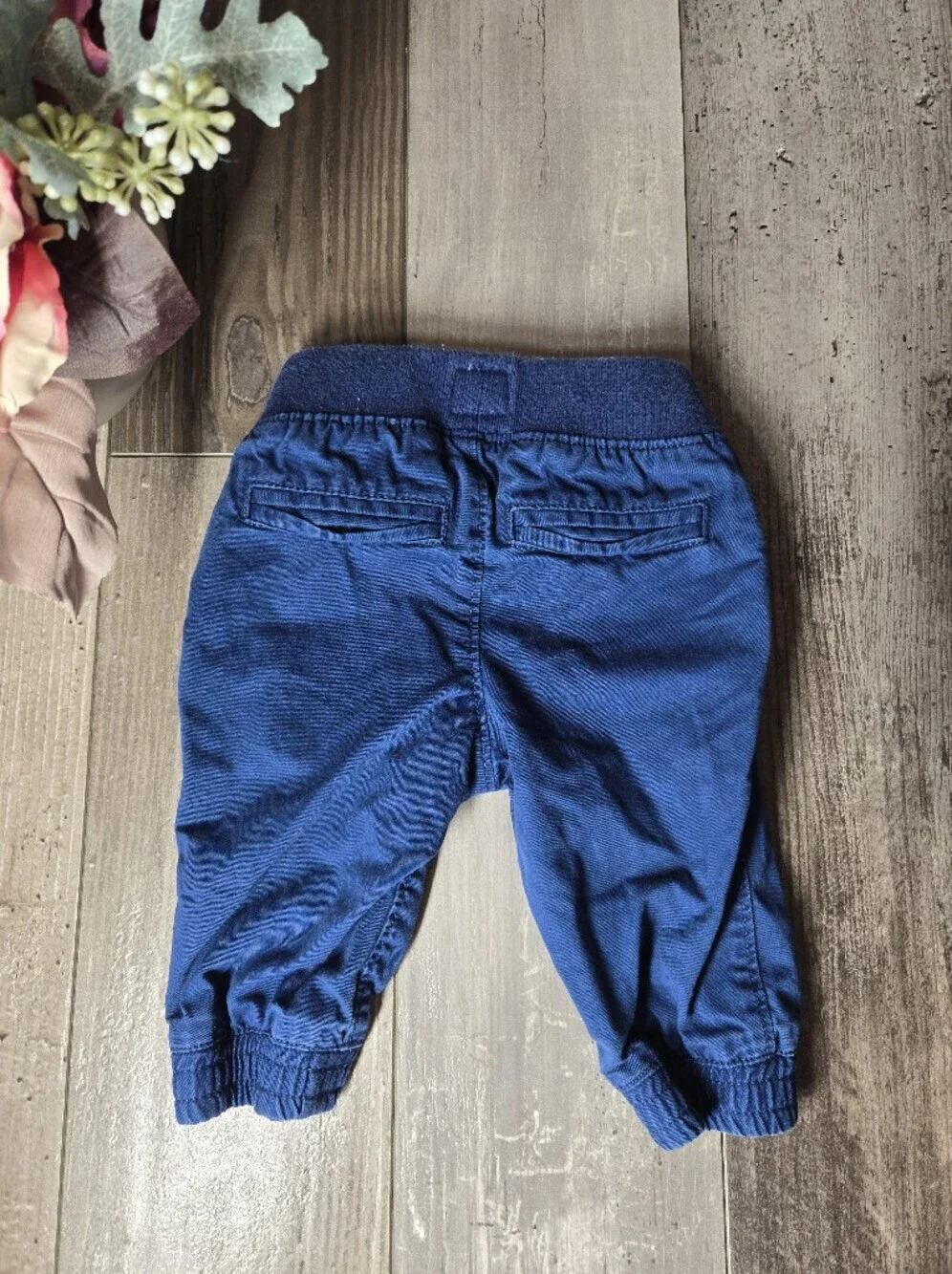 Baby Gap Navy Blue Elastic Waist Jogger Pants Size 0-3m Baby Boy NWOT